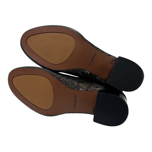 Vionic Kamryn Pewter Boa Brown Snakeskin Ankle Boots Booties Size 6 - Picture 11 of 11